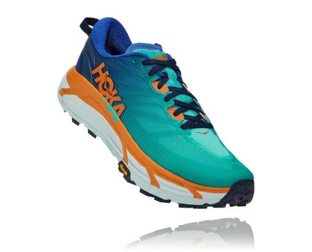 Hoka One One Mafate Speed 3 - Tenis Corrida Trilha Homem Azuis / Laranja | PT-MhI7i1t